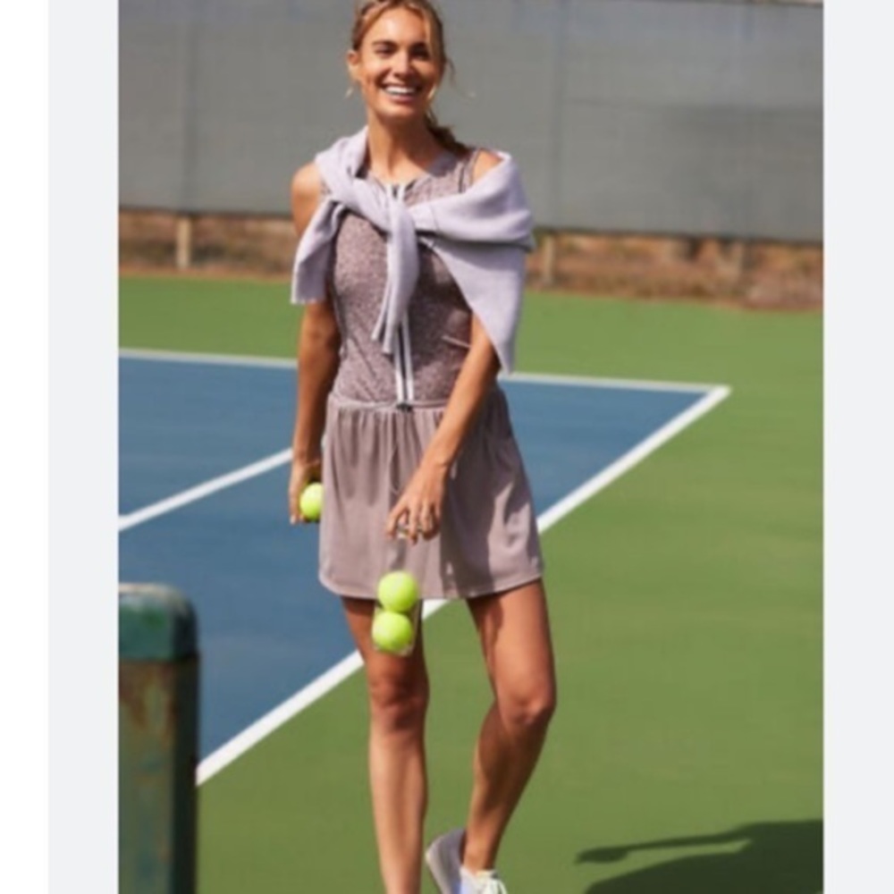 NWT Varley Lavender Taupe Knit Tennis Dress